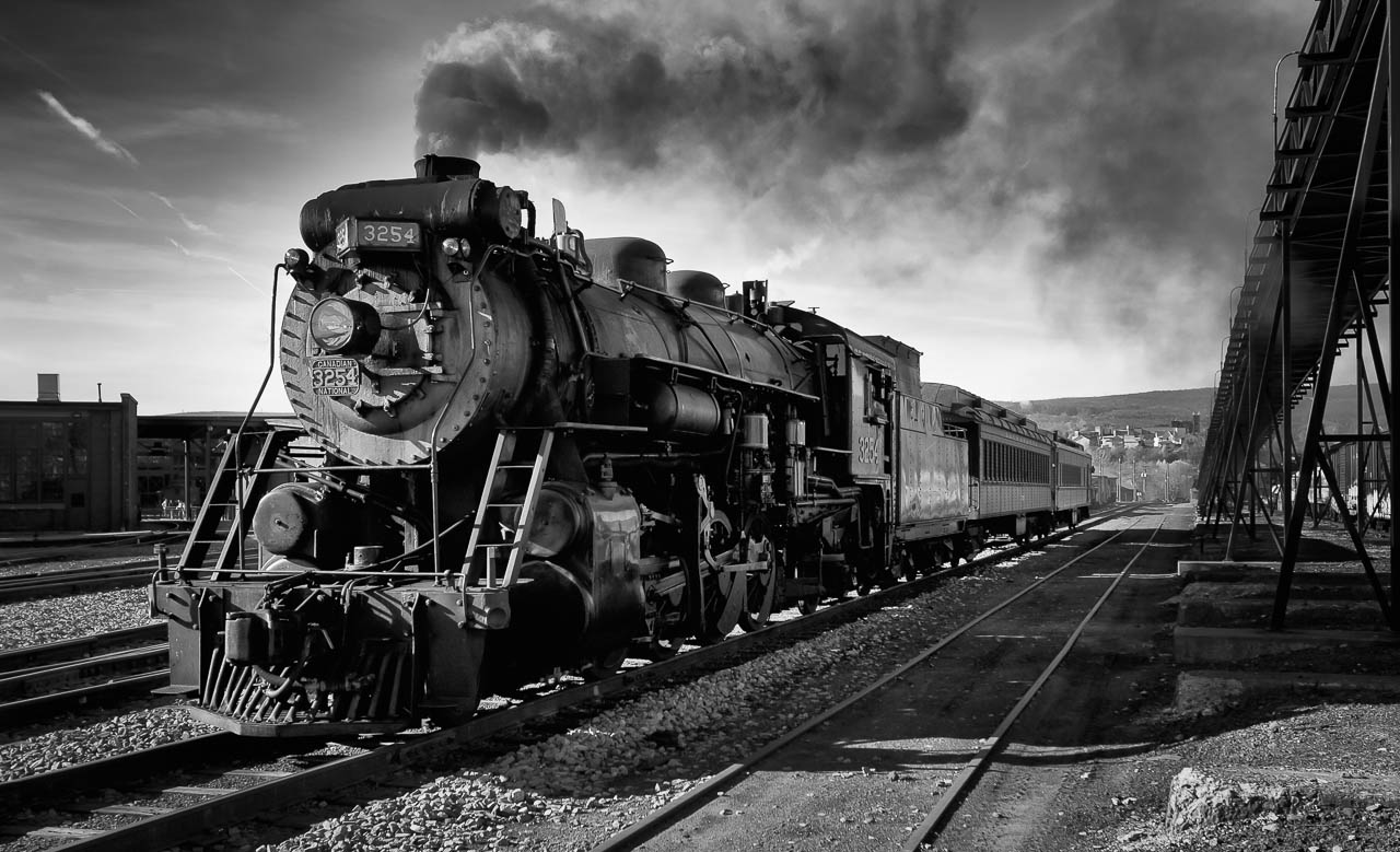 Steam Train groing through Scranton